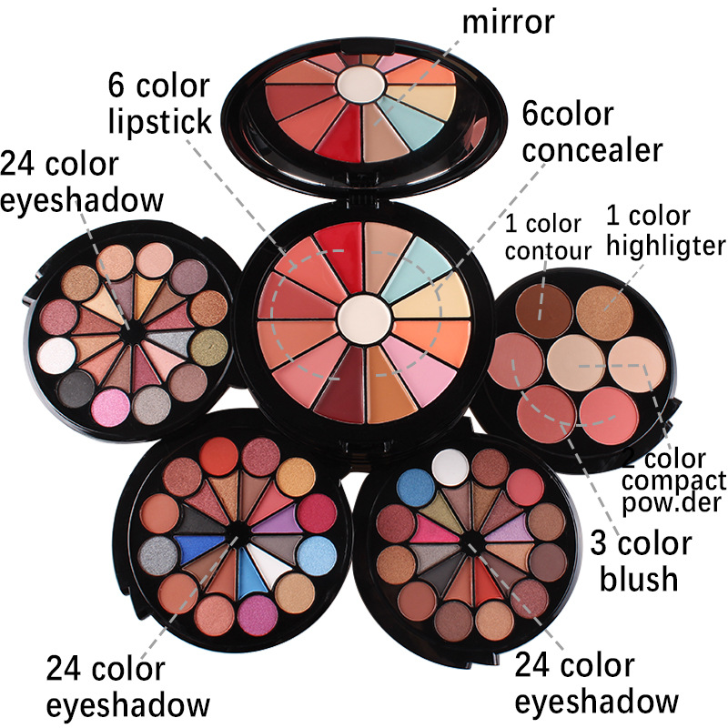MISSROSE 5-in-1 Beginner eyeshadow Tray Set Color Makeup Box Trim Blush concealer Platter Highlight Stereo view 8