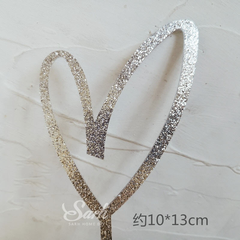 5pcs Gold Acrylic Heart Collection Cake Topper Dessert Decoration for Birthday Party