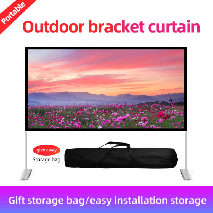 Projector Protective Outdoor Portable Folding Screen 16:9 84 100 120 Inch Home Outdoor KTV Office 3D HD Projection Screen