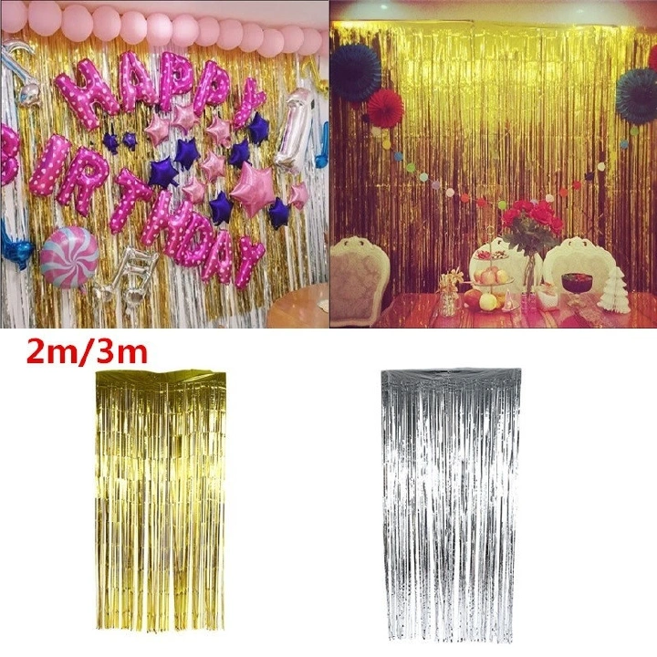 Bachelorette Party Backdrop Curtains Glitter Gold Tinsel Fringe Foil Curtain Birthday Wedding Decoration Adult Anniversary Decor