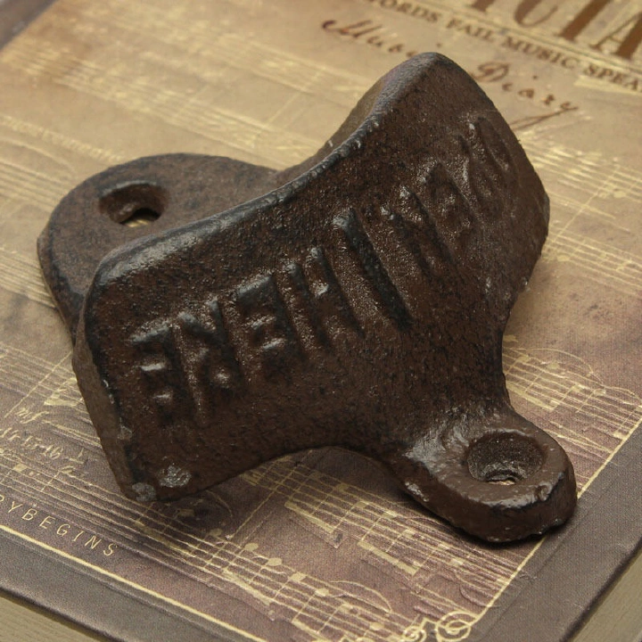 Zinc Alloy Vintage Bronze Wall Mounted Opener Wine For Beer Soda Glass Cap Bottle Opener Kitchen Accessories Supplies Bar Gift