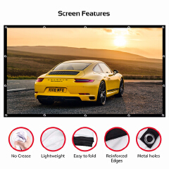 Projector Projection Folding Soft Screen Portable 60 72 84 100 120 150 Inches Home Outdoor KTV HD Projection Screen