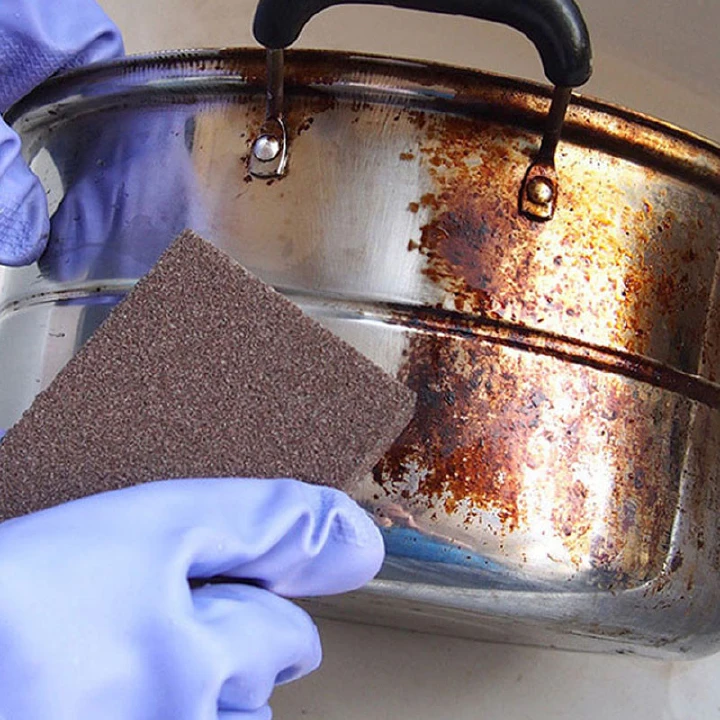 2Pcs Magic Sponge Eraser Carborundum Removing Rust Cleaning Brush Descaling Clean Rub for Cooktop Pot Kitchen Sponge