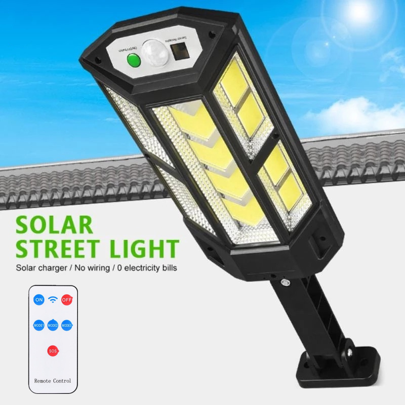 Solar Light Waterproof Smart Remote Control Light Human Induction Street Lamp Solar Charging LED Wall Lamp Outdoor Garden Tool lampu solar light outdoor lighting GO HOME