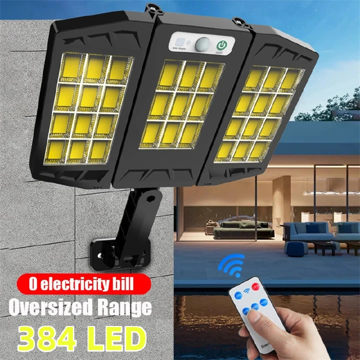 Folding Solar Street Light Outdoor Waterproof LED Wall Sensor Motion Lamp With 3 Lighting Mode  Light for Garden Yard Backyard GO HOME