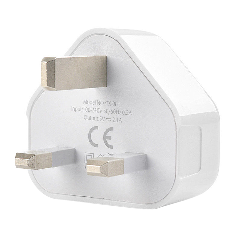 High quality UK Plug Mains Wall USB 3 Pin Power Adaptor Charger For Mobile Cell Phone Tablet