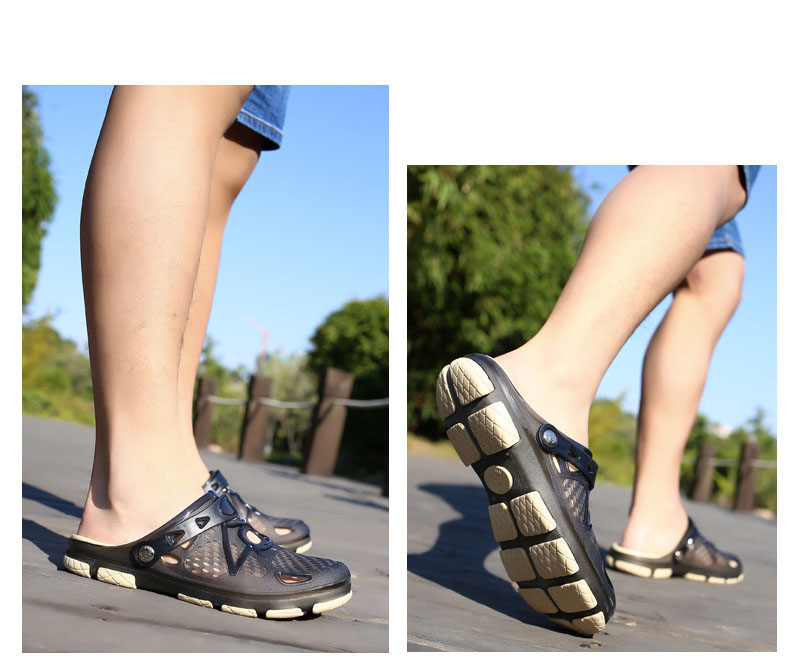 Sandals and Slippers Non-Slip Wear-Resistant Large Size Hole Shoes Men's Summer New Jelly Hollow.
