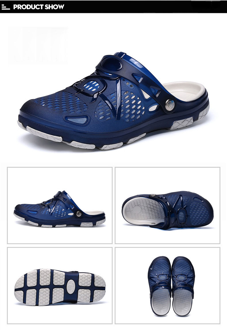 Sandals and Slippers Non-Slip Wear-Resistant Large Size Hole Shoes Men's Summer New Jelly Hollow.