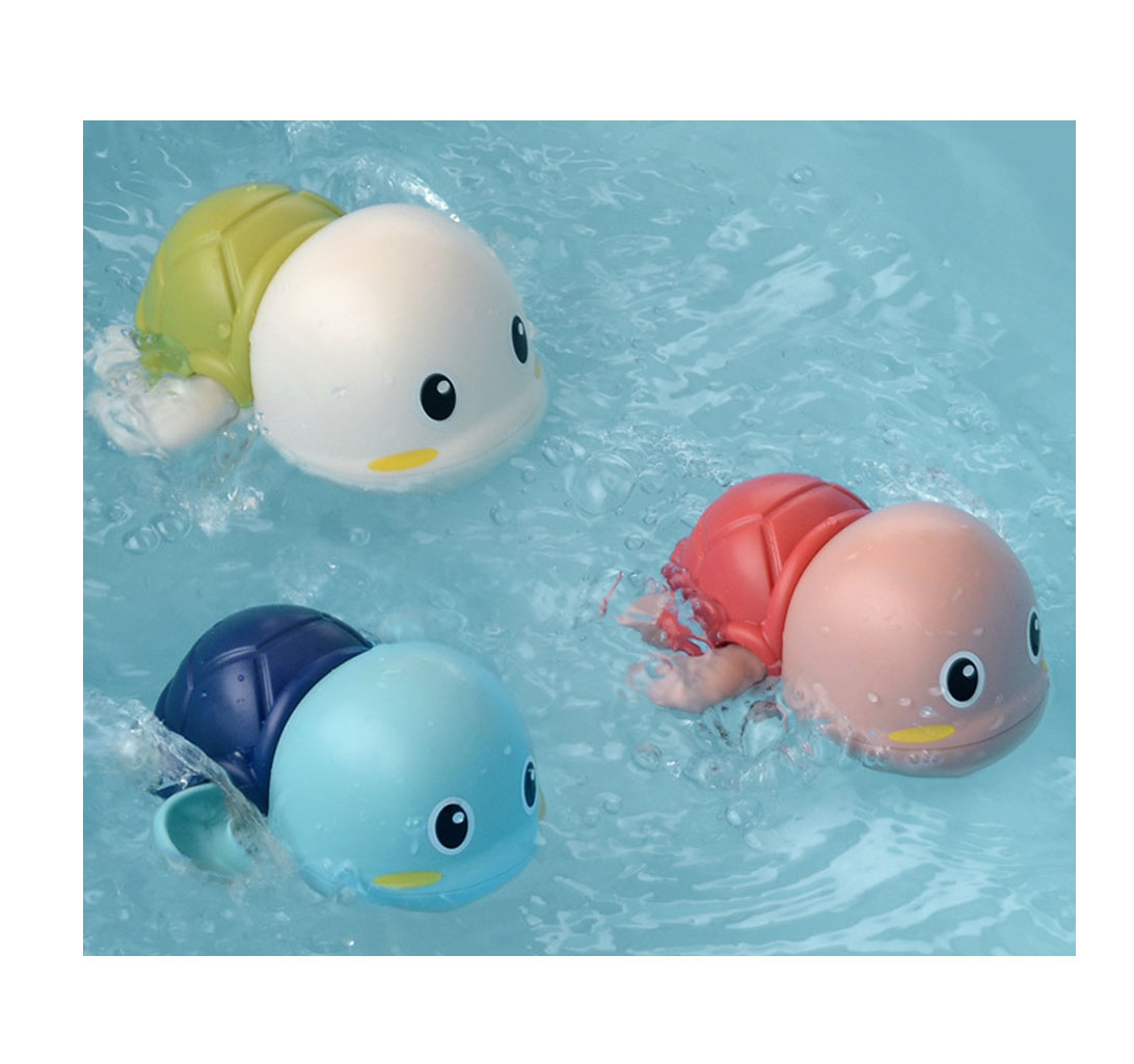 3pcs Random Color Baby Bath Toys Swimming Small Cute Clockwork Turtle