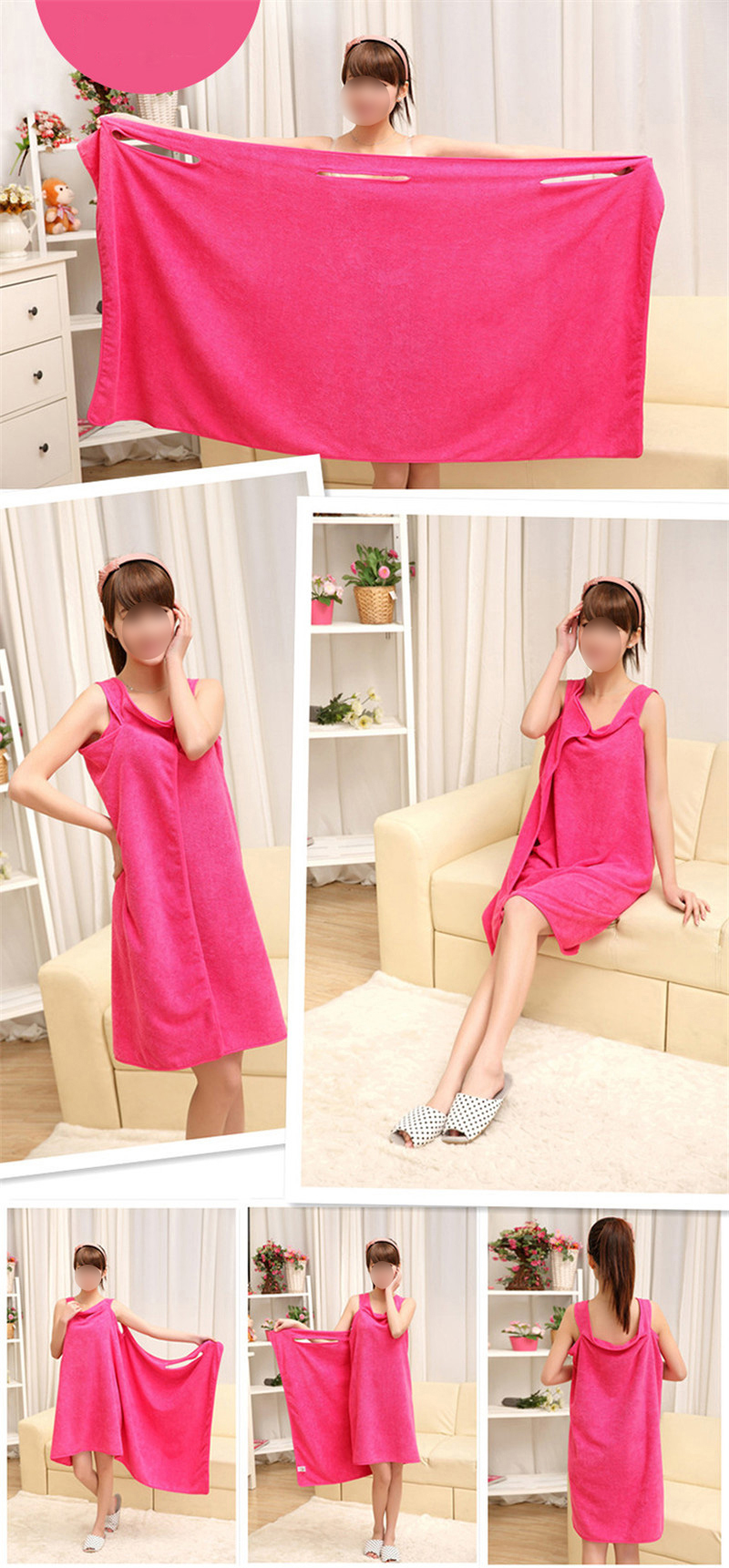 Bathroom Women Microfiber Bath Towels for Adults Wearable Beach Towel Bath Wrap Towel Bath Gown