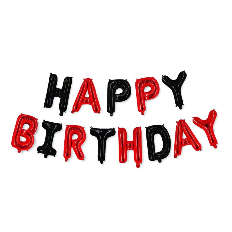 16 inch Black Letters HAPPY BIRTHDAY Foil Balloons Birthday Party Decor Kids Alphabet Air Balloon