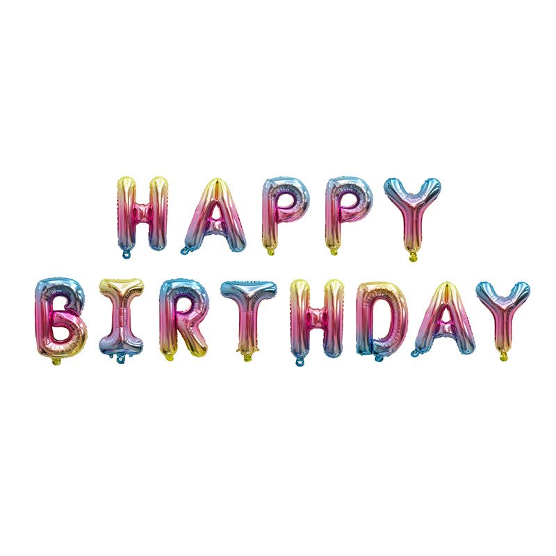 16 inch Black Letters HAPPY BIRTHDAY Foil Balloons Birthday Party Decor Kids Alphabet Air Balloon