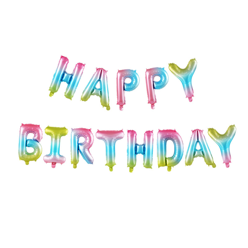 16 inch Black Letters HAPPY BIRTHDAY Foil Balloons Birthday Party Decor Kids Alphabet Air Balloon