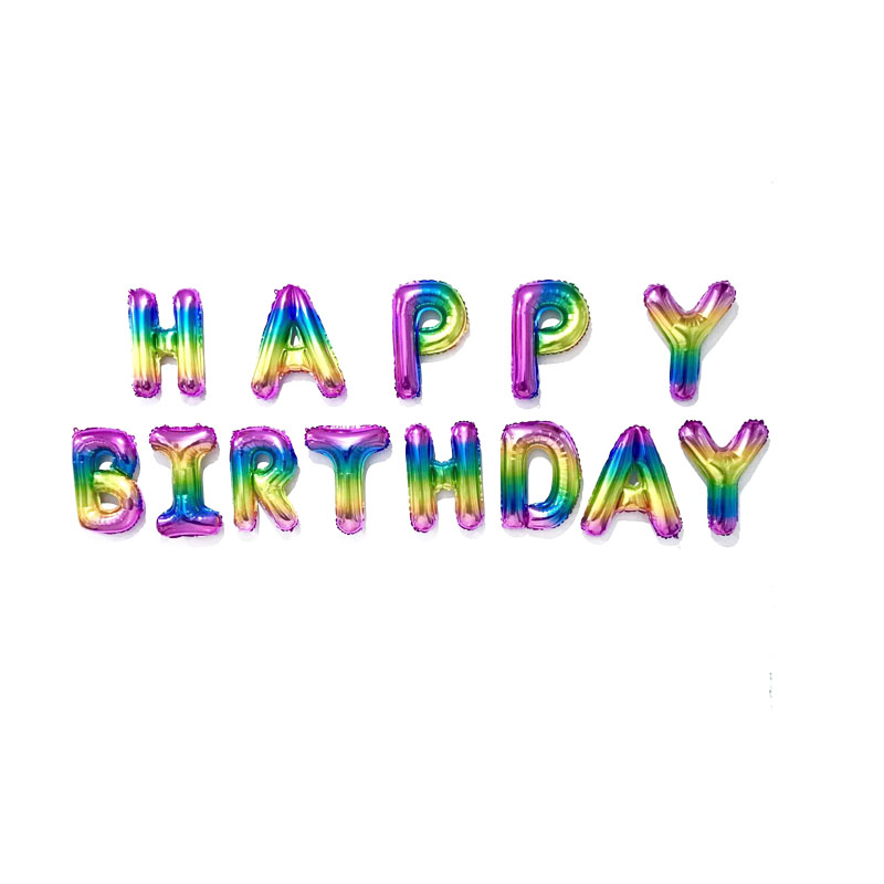 16 inch Black Letters HAPPY BIRTHDAY Foil Balloons Birthday Party Decor Kids Alphabet Air Balloon
