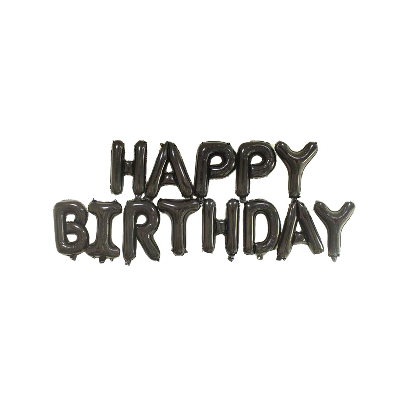16 inch Black Letters HAPPY BIRTHDAY Foil Balloons Birthday Party Decor Kids Alphabet Air Balloon