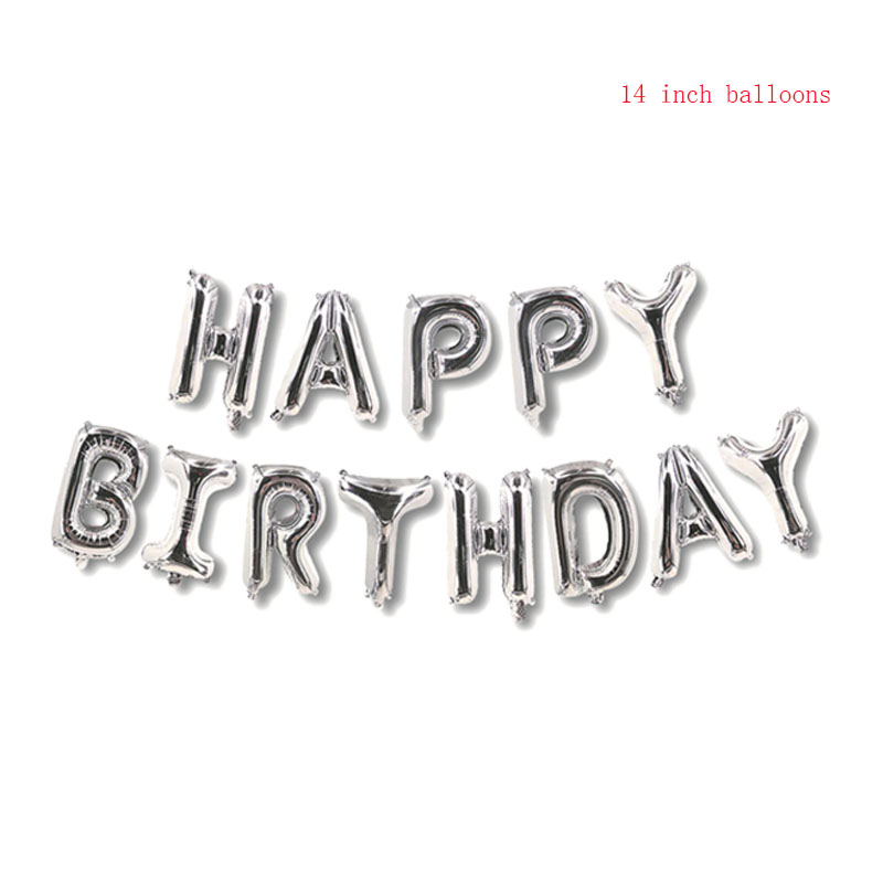 16 inch Black Letters HAPPY BIRTHDAY Foil Balloons Birthday Party Decor Kids Alphabet Air Balloon