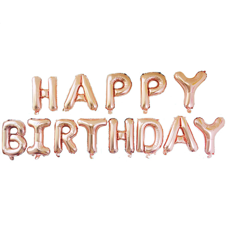 16 inch Black Letters HAPPY BIRTHDAY Foil Balloons Birthday Party Decor Kids Alphabet Air Balloon