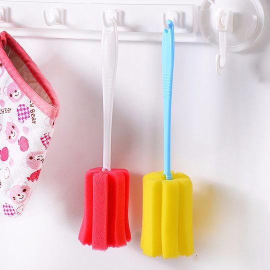 2pcs Kitchen Cleaning Tool Sponge Brush for Wineglass Bottle Coffe Tea Glass Cup Color Random