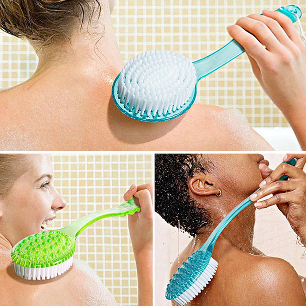 Bathroom Accessories Long Handled Plastic Body Bath Shower Back Brush Scrubber Skin Cleaning Brush