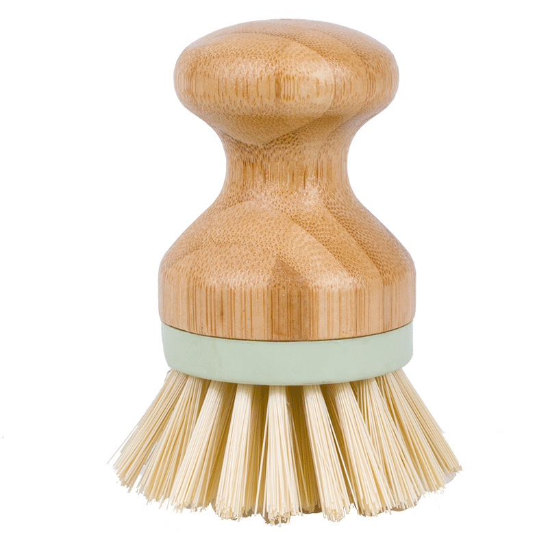 Pot Brush Pure Solid Wood Round Head Flexible Stove Brush Dishwashing Brush Kitchen Cleaning Brush.