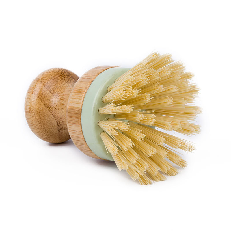 Pot Brush Pure Solid Wood Round Head Flexible Stove Brush Dishwashing Brush Kitchen Cleaning Brush.