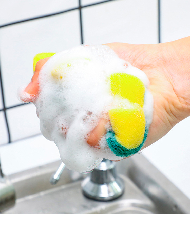 Double-Sided Strong Decontamination Sponge Cleaning Wipe Magic Mop Scouring Pad Kitchen Dish Brush