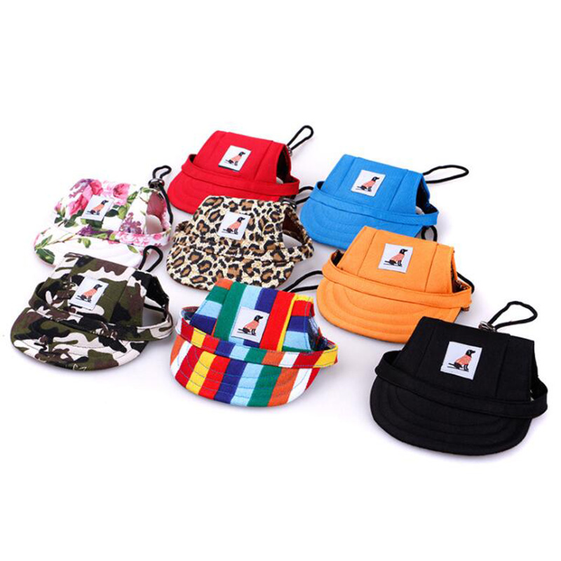 Pet Dog Cap Small Pet Summer Canvas Cap Dog Baseball Visor Hat Puppy Outdoor Pet Supplies