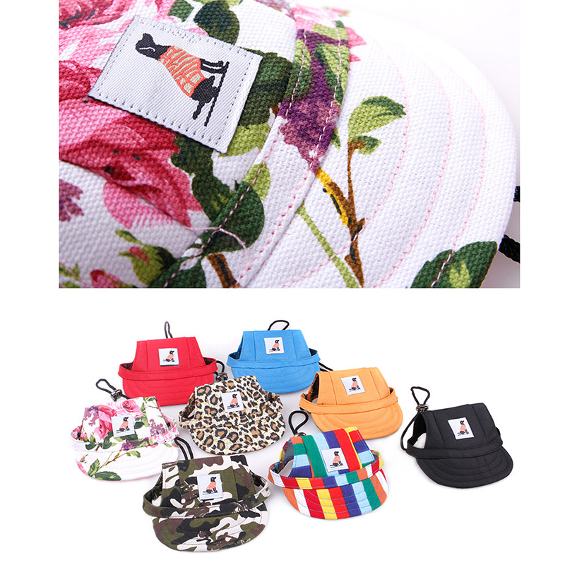 Pet Dog Cap Small Pet Summer Canvas Cap Dog Baseball Visor Hat Puppy Outdoor Pet Supplies