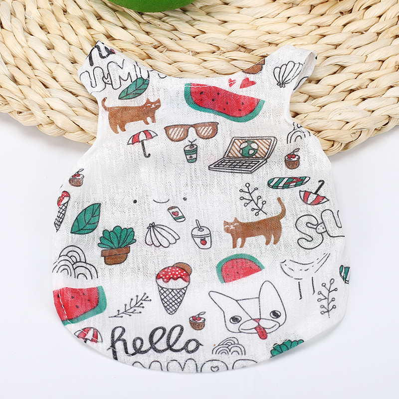 3PCS Vest Dog Cat Summer Thin Teddy Keji Bomei Yingdou Pet Puppy Clothes.