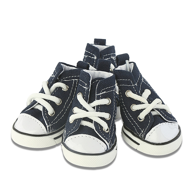 4 Pcs/set Puppy Sporty Cloth Shoes Pink Blue Denim Canvas Sneaker Pet Dog Boots