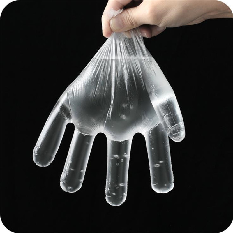 Disposable Gloves 500 Pieces Catering Food Grade PE Transparent Beauty Housework Cleaning Gloves.