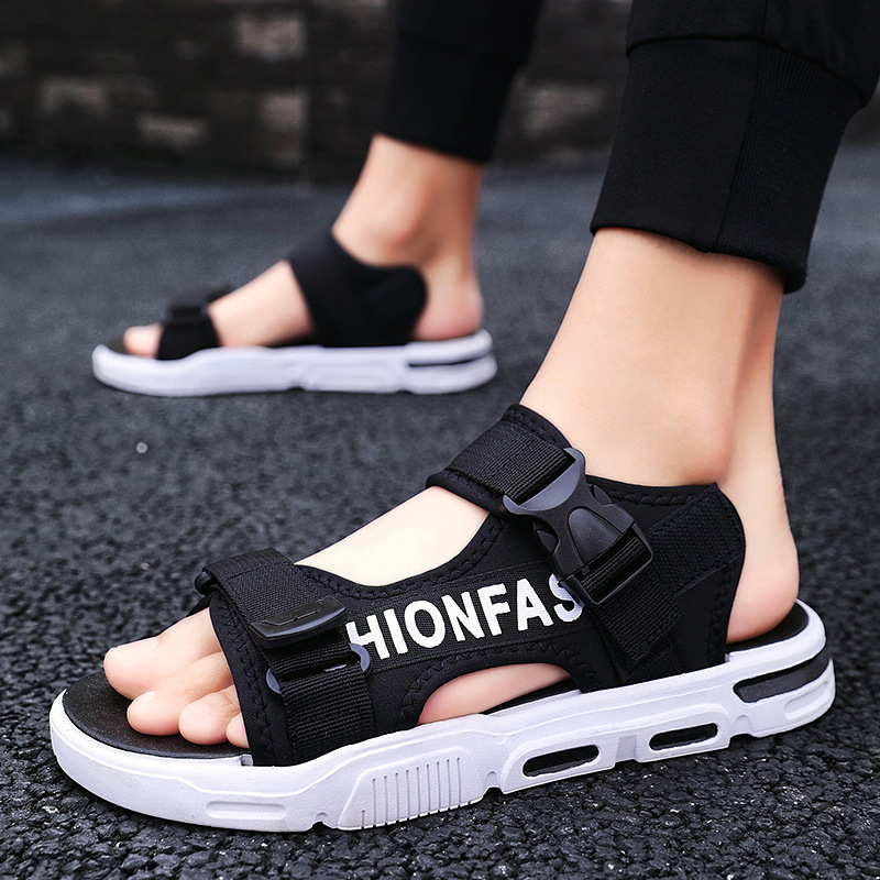 Men's Sandals Summer New Slippers Two Life Casual Youth Large Size Beach Shoes.