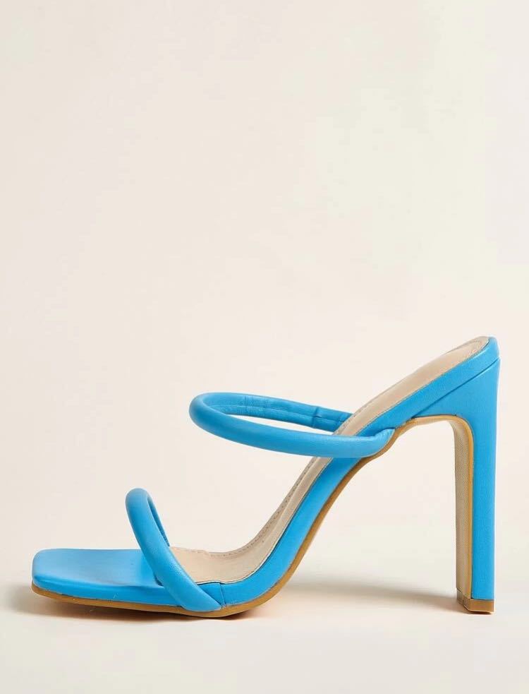 New Style High-Heeled Shoes One Pedal Wild Sandals and Slippers Candy Color Plus Size 42.