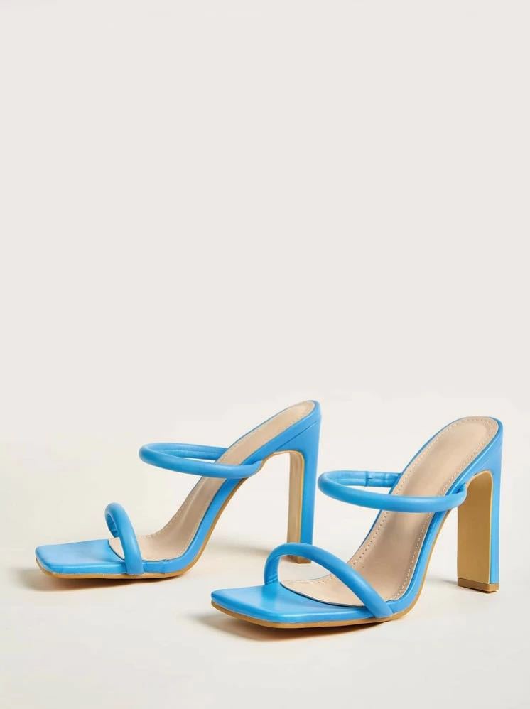 New Style High-Heeled Shoes One Pedal Wild Sandals and Slippers Candy Color Plus Size 42.