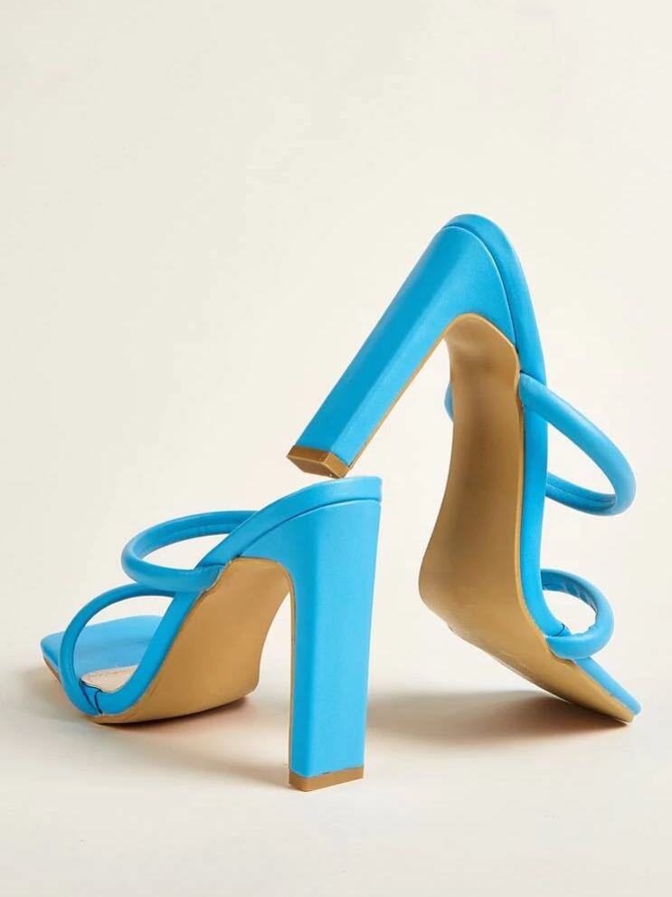 New Style High-Heeled Shoes One Pedal Wild Sandals and Slippers Candy Color Plus Size 42.
