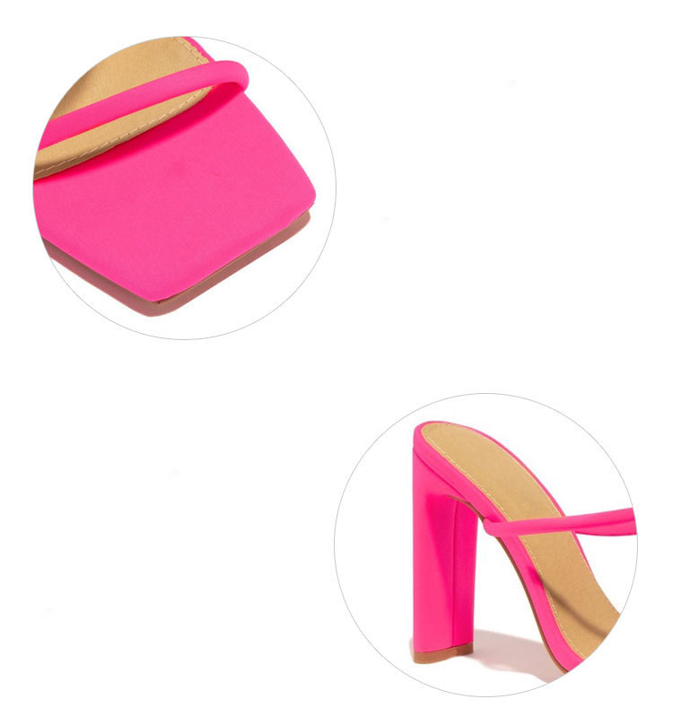 New Style High-Heeled Shoes One Pedal Wild Sandals and Slippers Candy Color Plus Size 42.