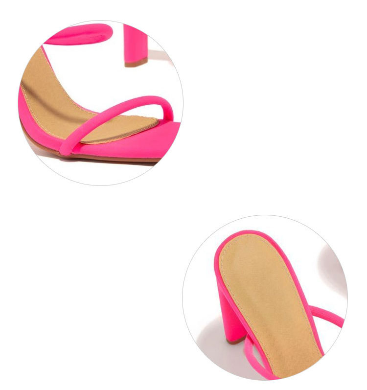 New Style High-Heeled Shoes One Pedal Wild Sandals and Slippers Candy Color Plus Size 42.