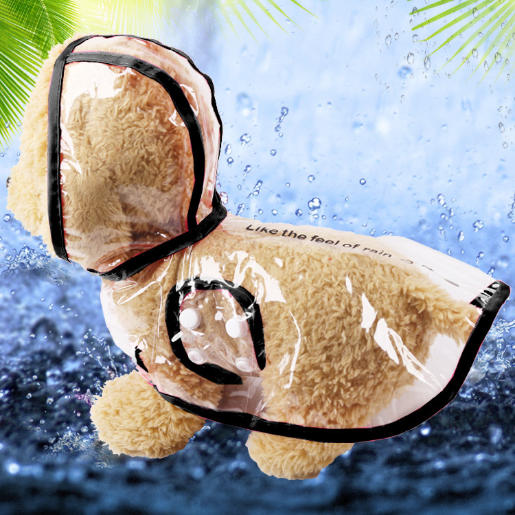 Dog Transparent Raincoat Pet Rain Gear Spring and Summer Rainy Day Special.