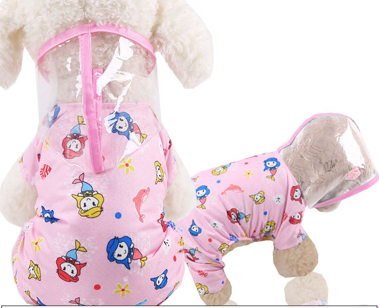 Raincoat Dog Pattern Four-Legged Raincoat All-Inclusive Pet Supplies Pet Raincoat Rain Gear