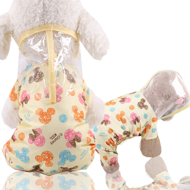 Raincoat Dog Pattern Four-Legged Raincoat All-Inclusive Pet Supplies Pet Raincoat Rain Gear
