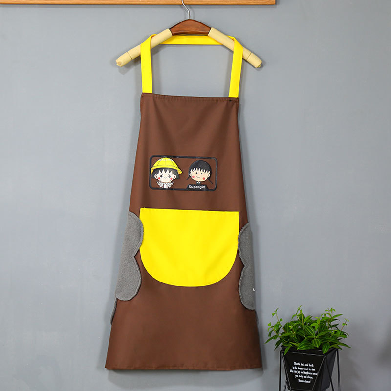 Wipeable Hand Apron Waterproof and Oil Proof Kitchen Cooking Household Adult Smock.