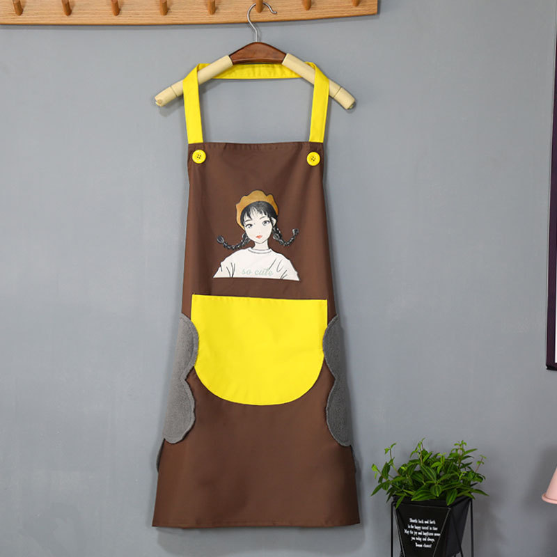 Wipeable Hand Apron Waterproof and Oil Proof Kitchen Cooking Household Adult Smock.