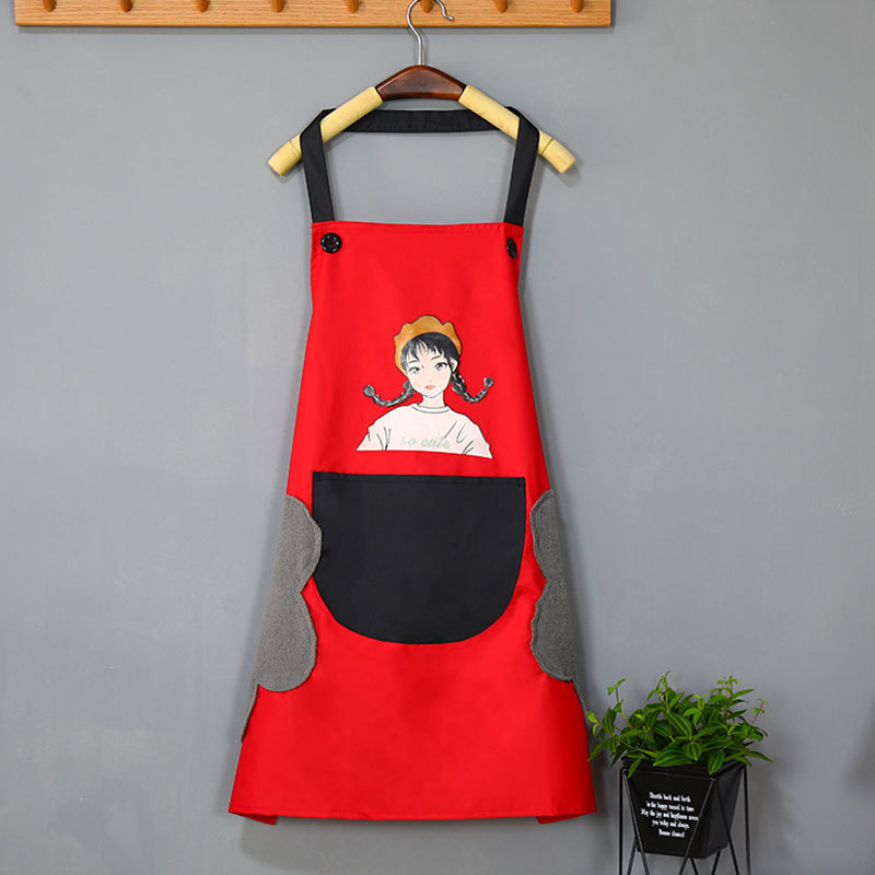 Wipeable Hand Apron Waterproof and Oil Proof Kitchen Cooking Household Adult Smock.
