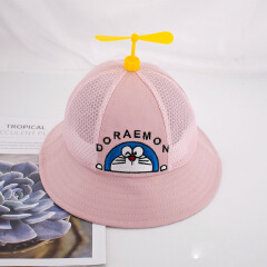 Children's Fisherman Hat Cartoon Bamboo Dragonfly Machine Cat Windmill Baby Shade Mesh Breathable.