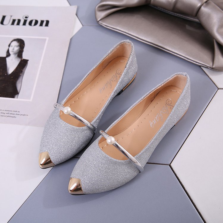 Women's Shoes Single Shoes Pointed Toe Flat Shoes Shallow Mouth Fashion Casual Peas Shoes.