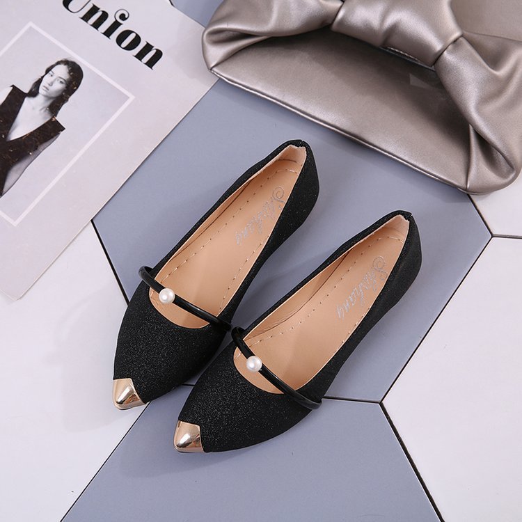 Women's Shoes Single Shoes Pointed Toe Flat Shoes Shallow Mouth Fashion Casual Peas Shoes.