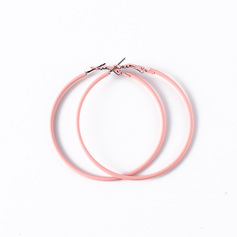 1 Pair Of Candy Colorful Hoop Earrings, Female Fashion Earrings, All-Match.