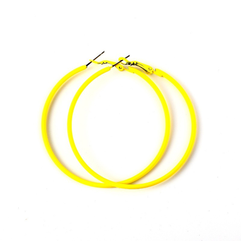 1 Pair Of Candy Colorful Hoop Earrings, Female Fashion Earrings, All-Match.
