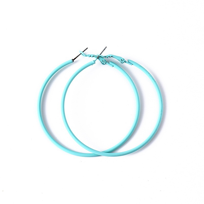 1 Pair Of Candy Colorful Hoop Earrings, Female Fashion Earrings, All-Match.
