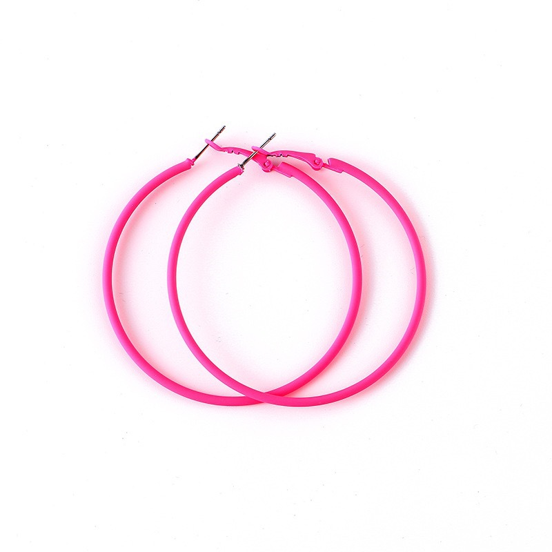 1 Pair Of Candy Colorful Hoop Earrings, Female Fashion Earrings, All-Match.